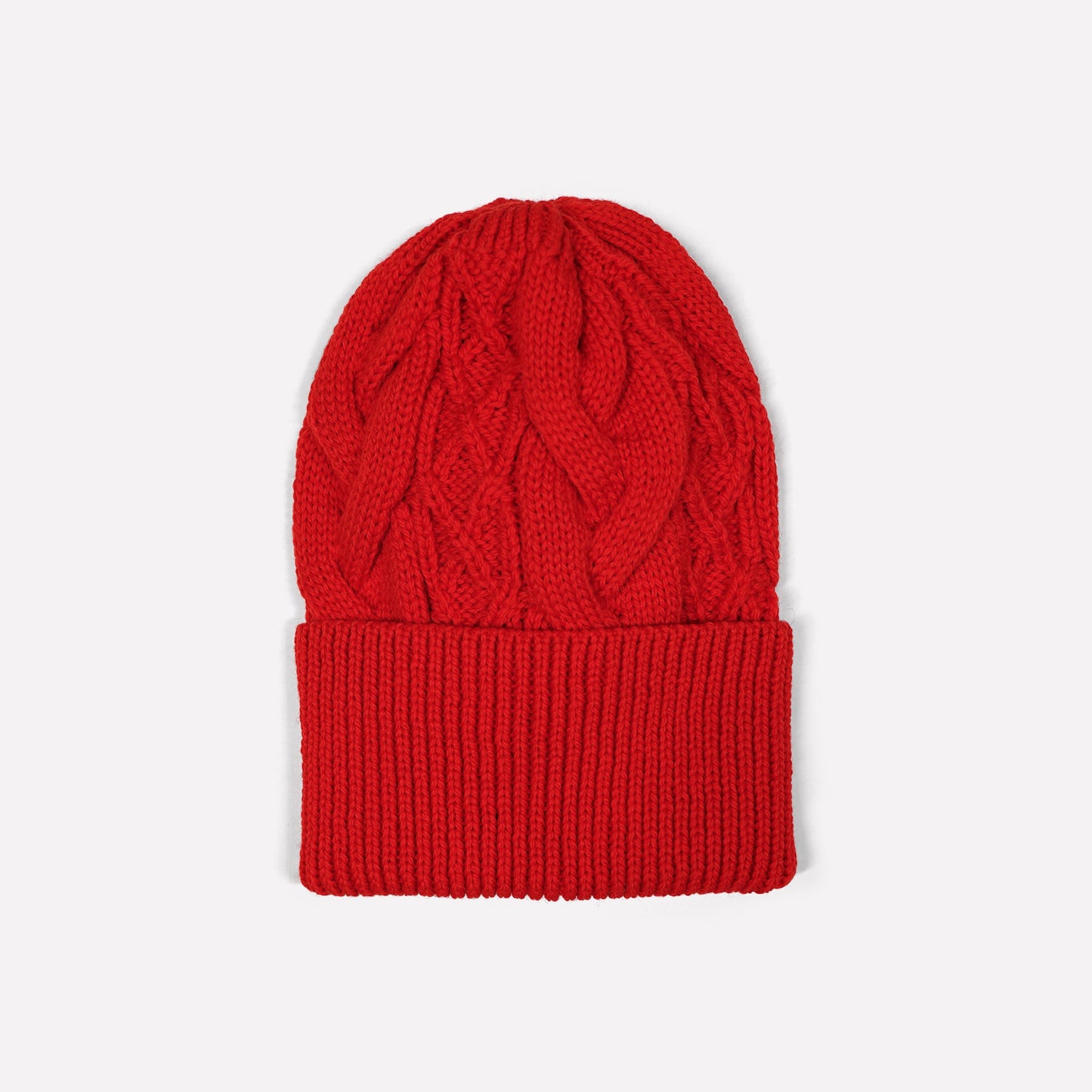 Cable Hat in Red