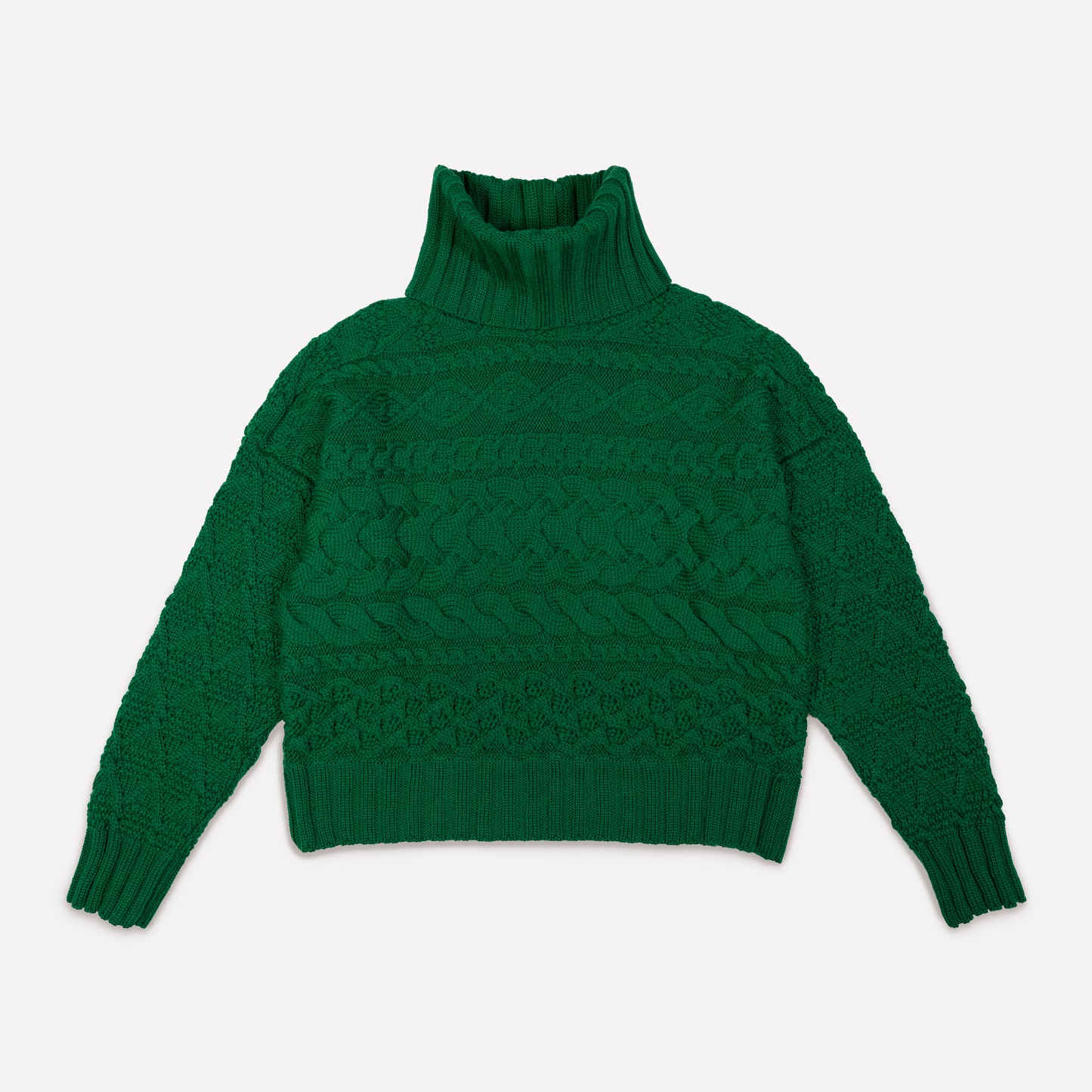 Cable Sweater in Bright Green