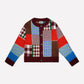 Patchwork Cardigan in Burgundy Multi