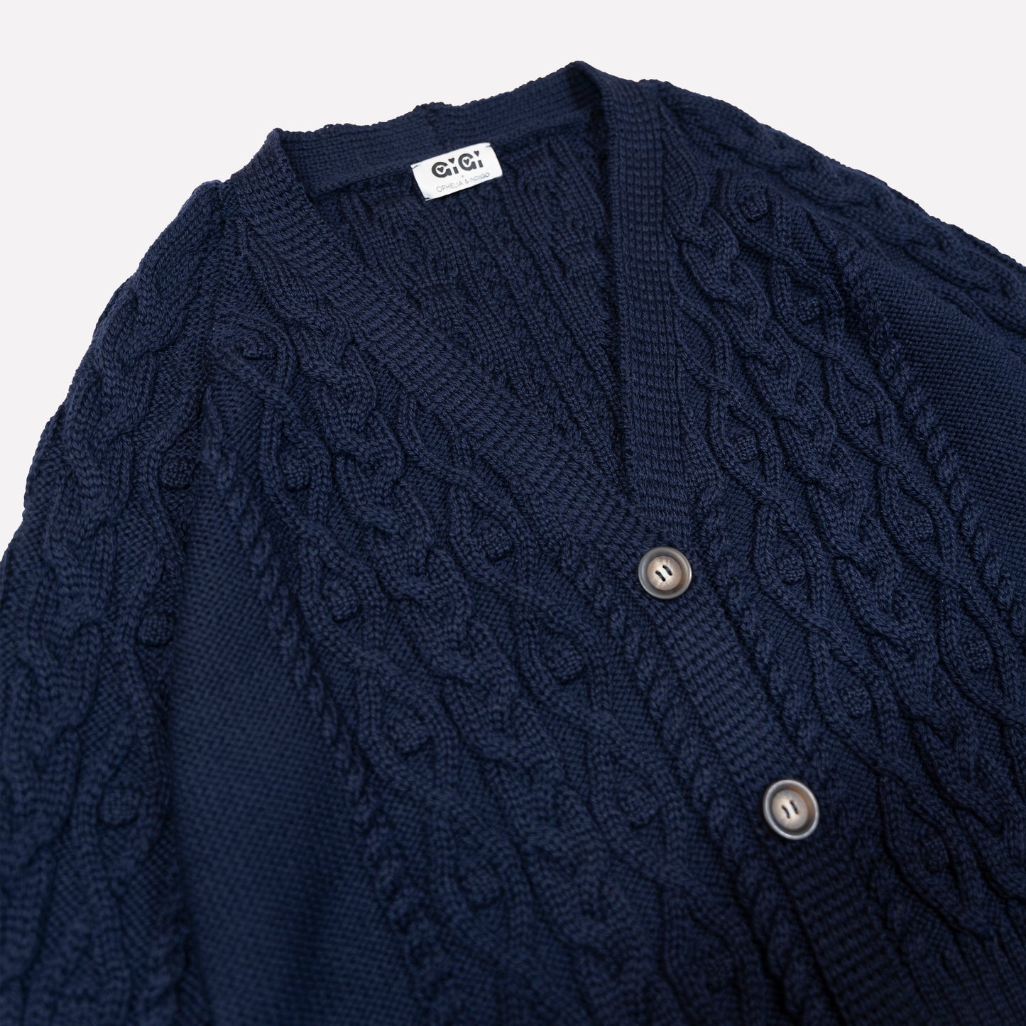 Cable Cardigan in Navy GiGi + Ophelia & Indigo