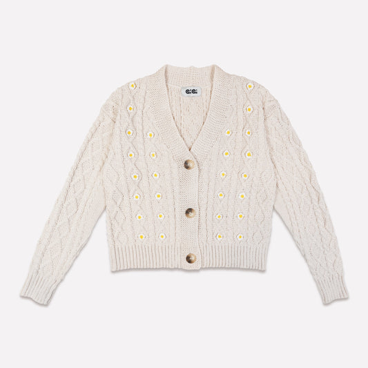 Daisy Cotton Cardigan in Natural