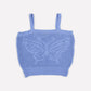 Butterfly Cotton Knit Tank Top in Blue