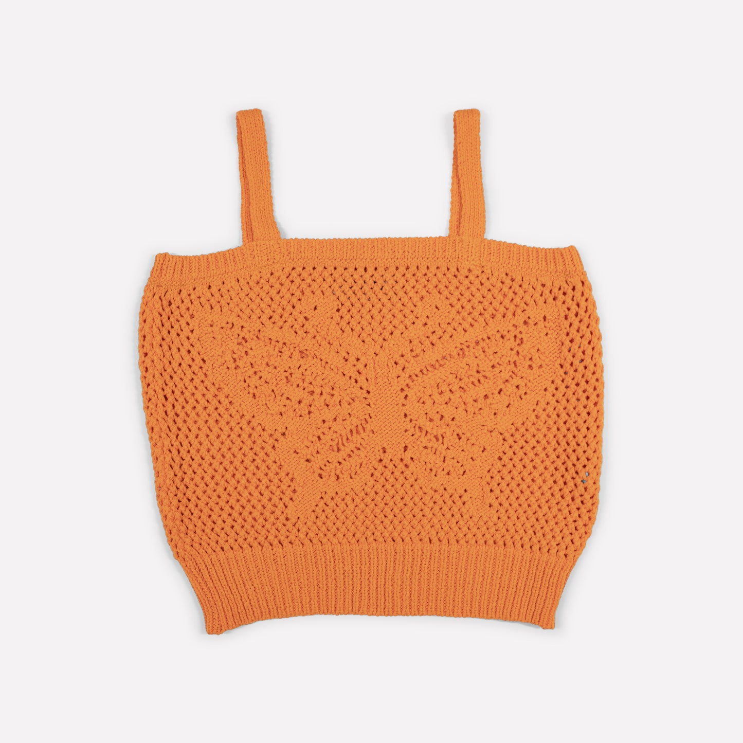 Butterfly Cotton Knit Tank Top in Orange