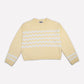 Wavy Stripe Cotton Sweater in Light Yellow