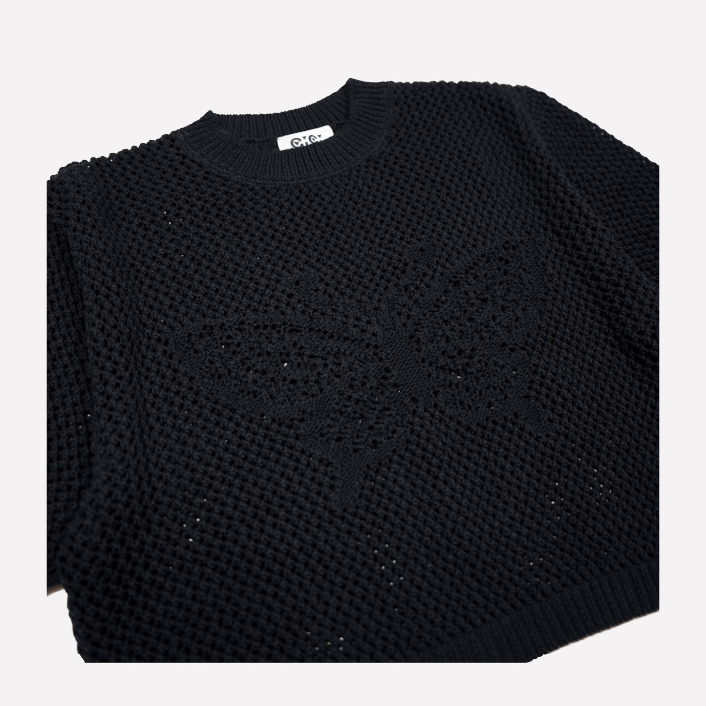 Butterfly Cotton Knit T-shirt in Black