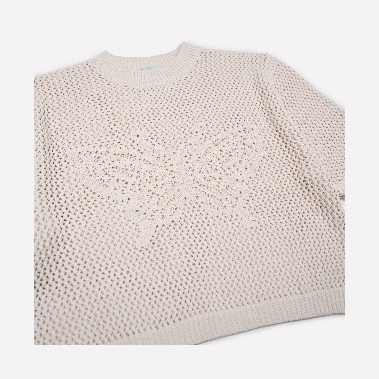 Butterfly Cotton Knit T-shirt in Natural