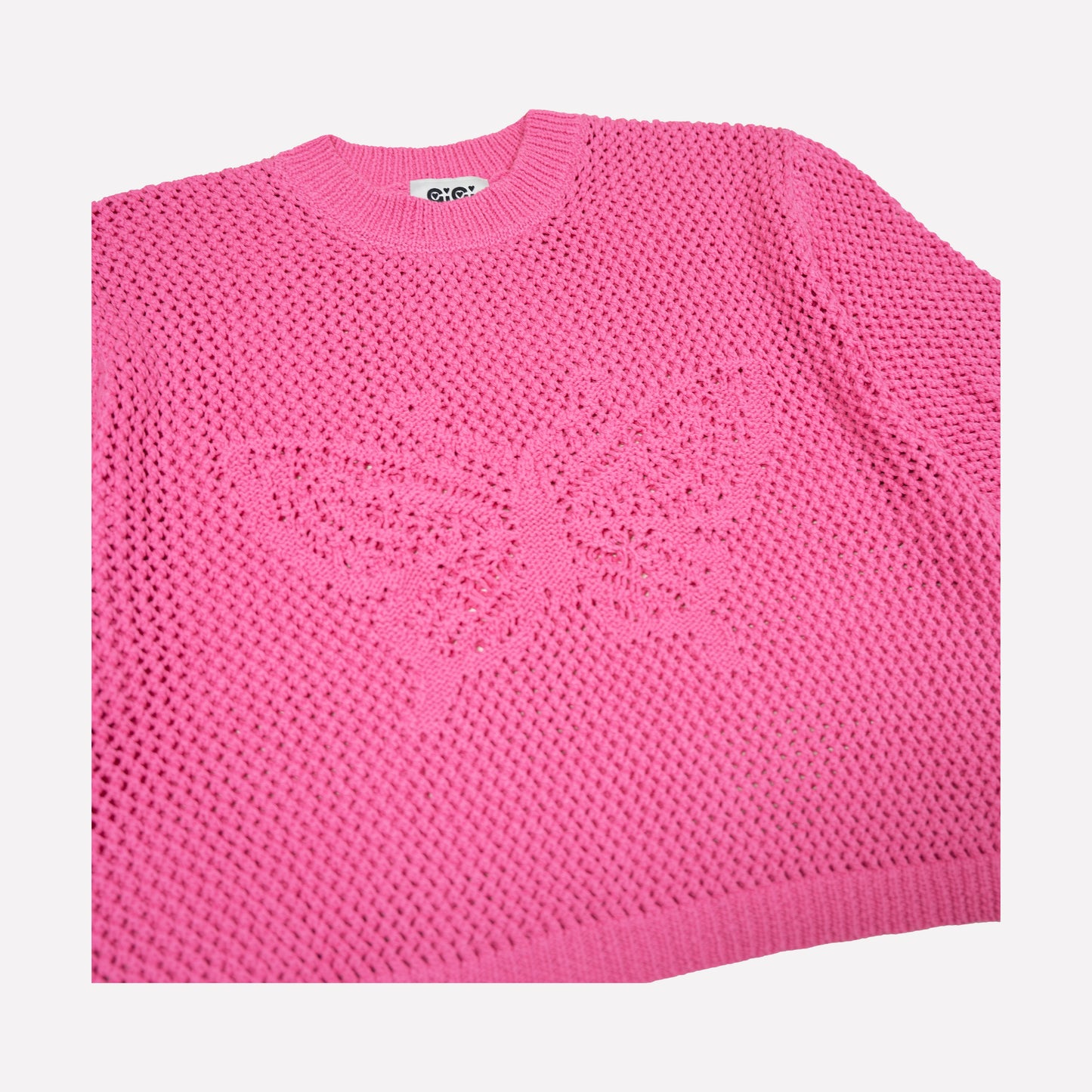 Butterfly Cotton Knit T-shirt in Pink