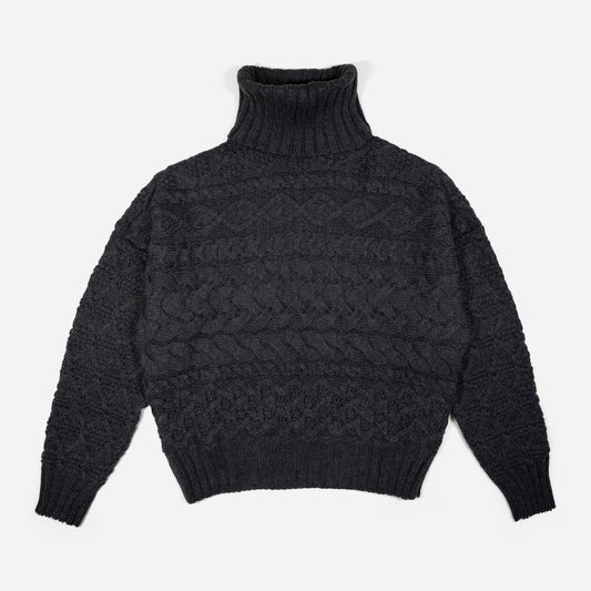 Cable Sweater in Charcoal Grey