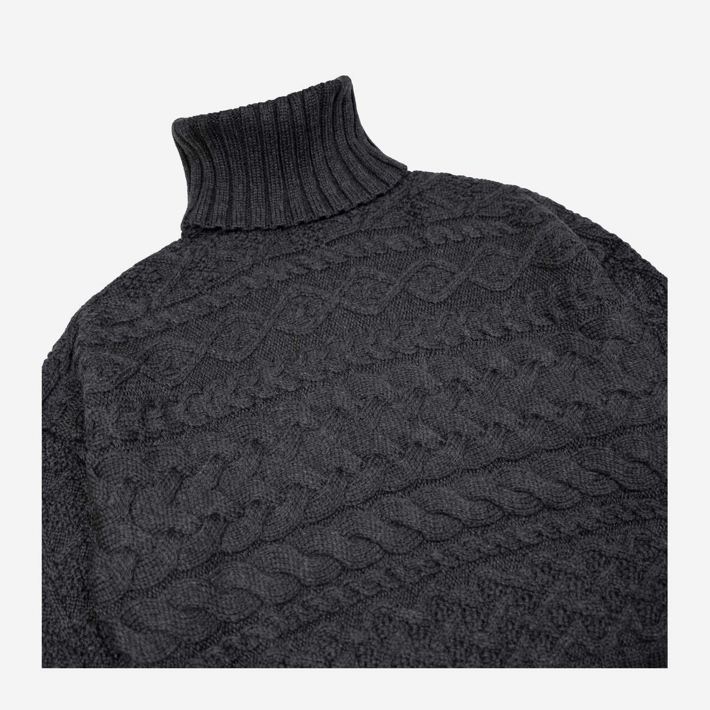 Cable Sweater in Charcoal Grey