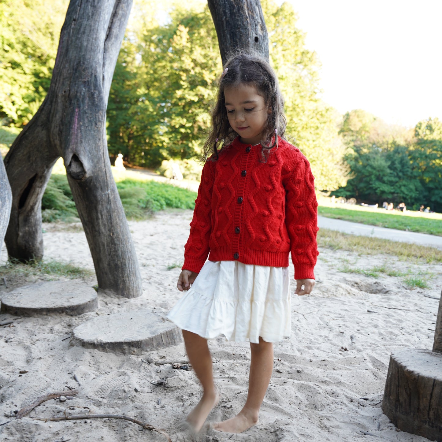 Bubble Cardigan Mini in Red