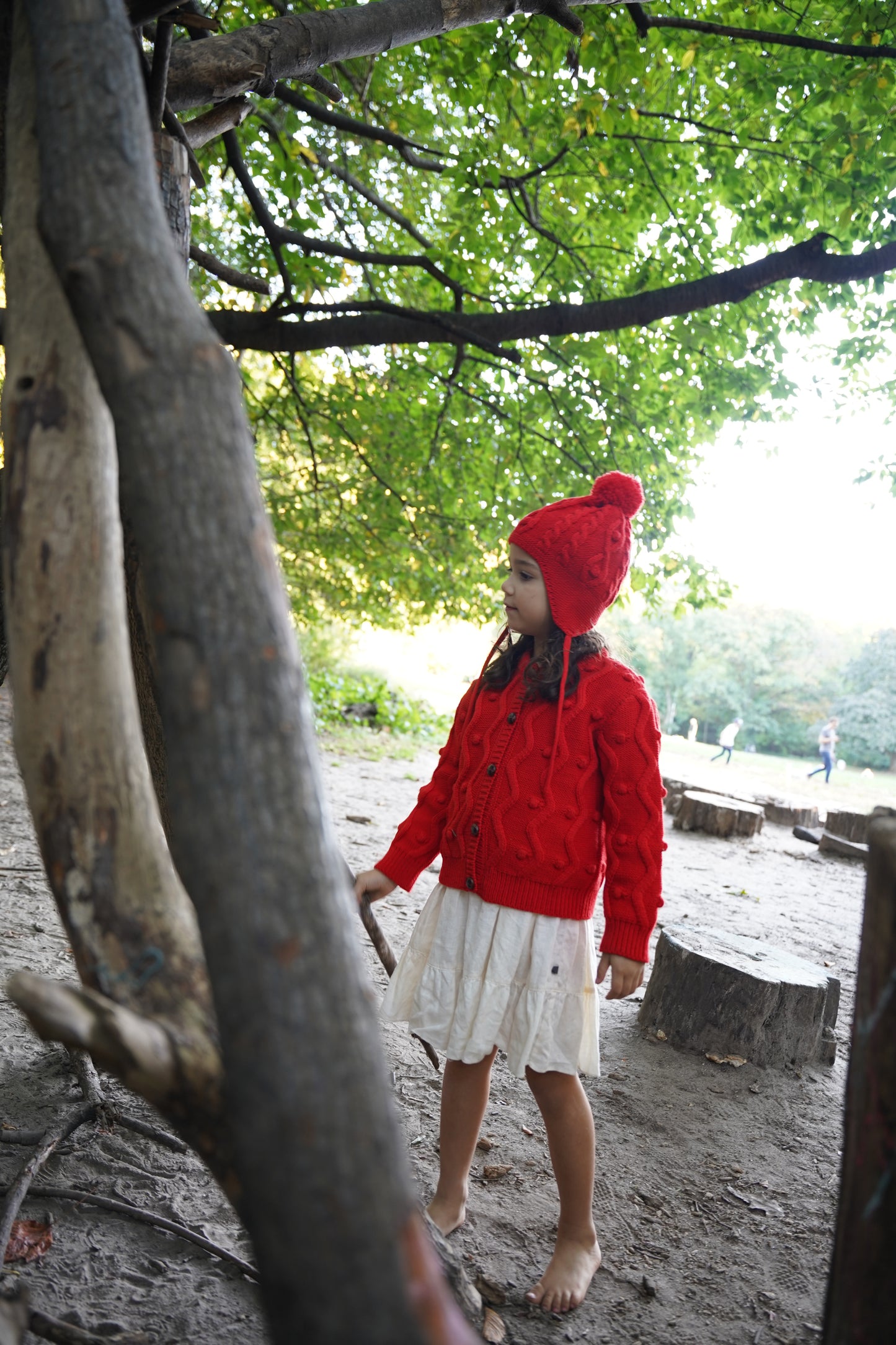 Bubble Cardigan Mini in Red