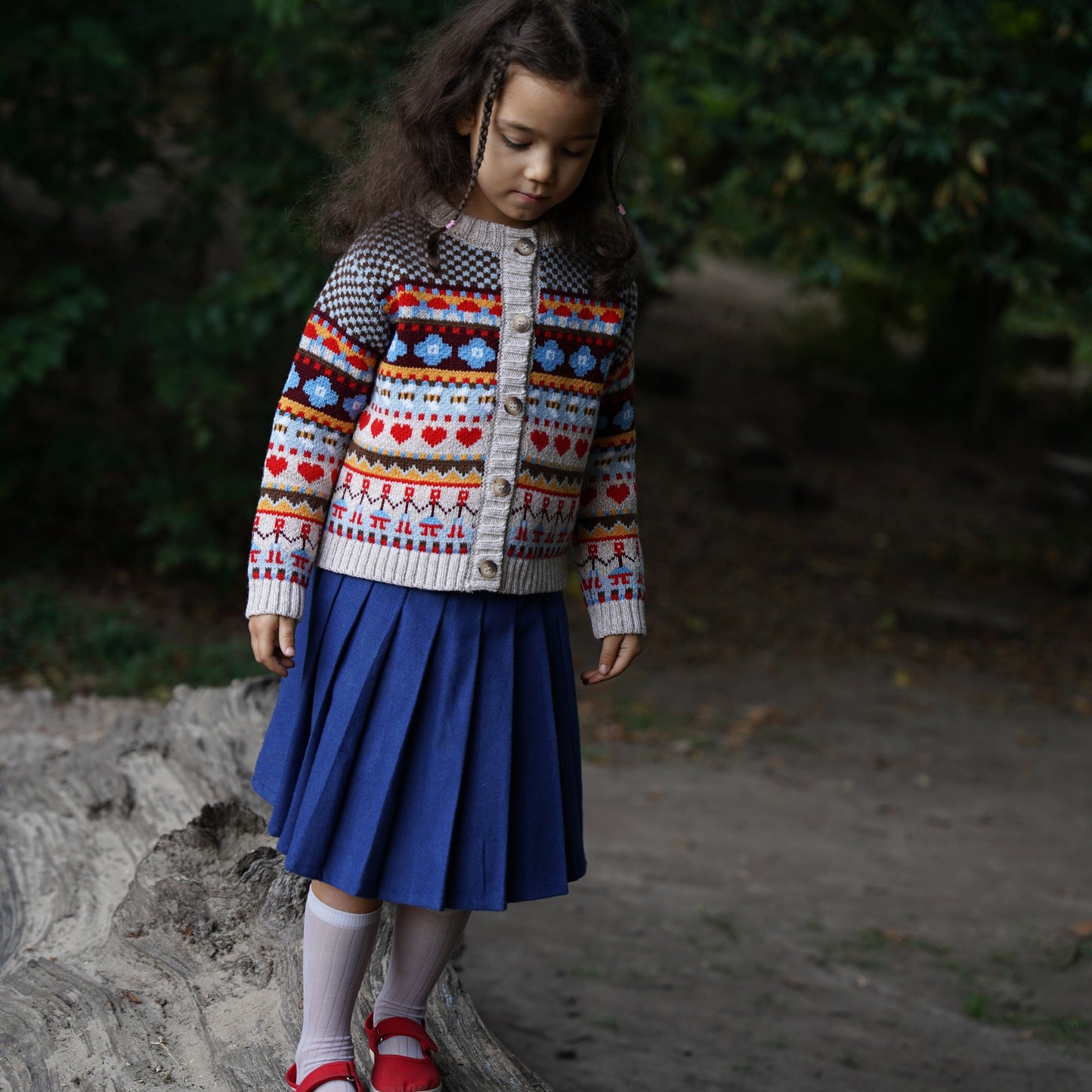 Bee Garden Cardigan Mini in Beige Multi