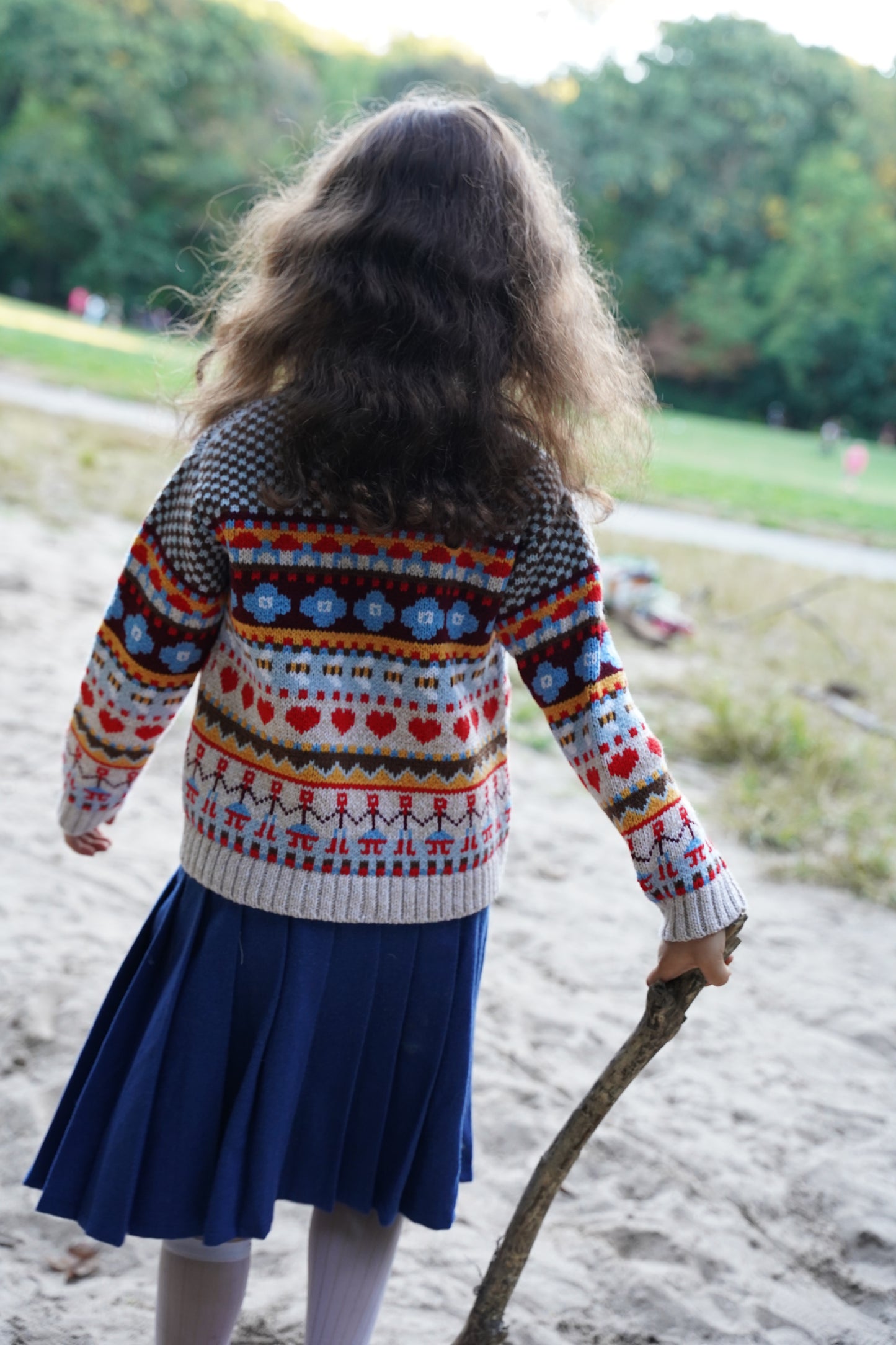 Bee Garden Cardigan Mini in Beige Multi