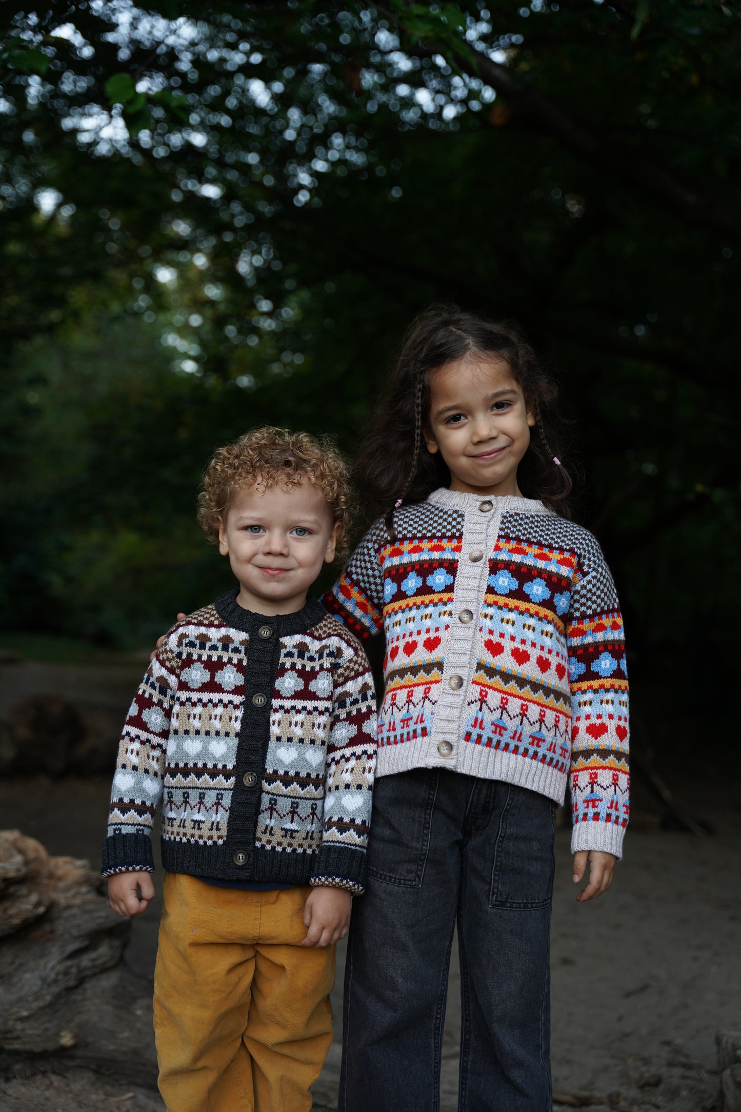 Bee Garden Cardigan Mini in Brown Multi