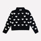 Love Polo Cardigan in Black & Ivory