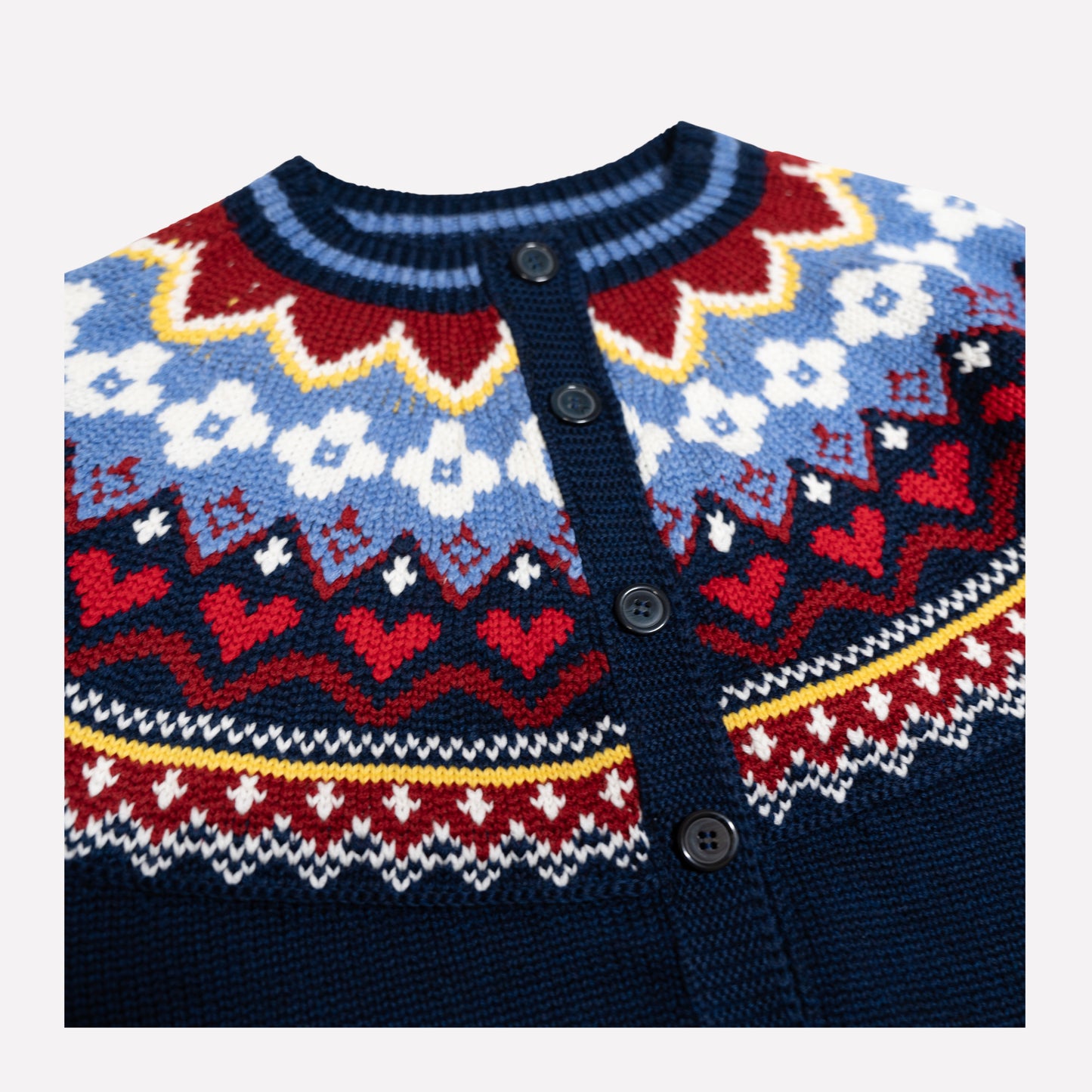 Hilda Faire Isle Cardigan in Navy Multi