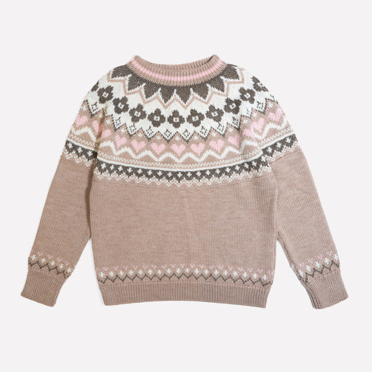 Hilda Faire Isle Sweater in Beige Multi