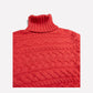 Cable Sweater in Red Marl
