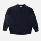 Oversized Cable Sweater in Navy Speckle