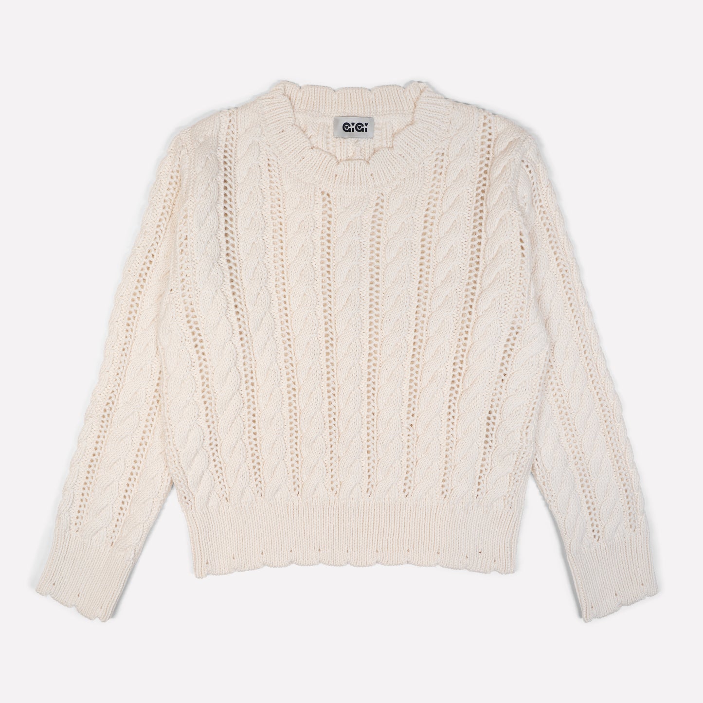 Ailis Eyelet Sweater in Ivory