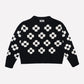 Flower Power Sweater in Black & Ivory