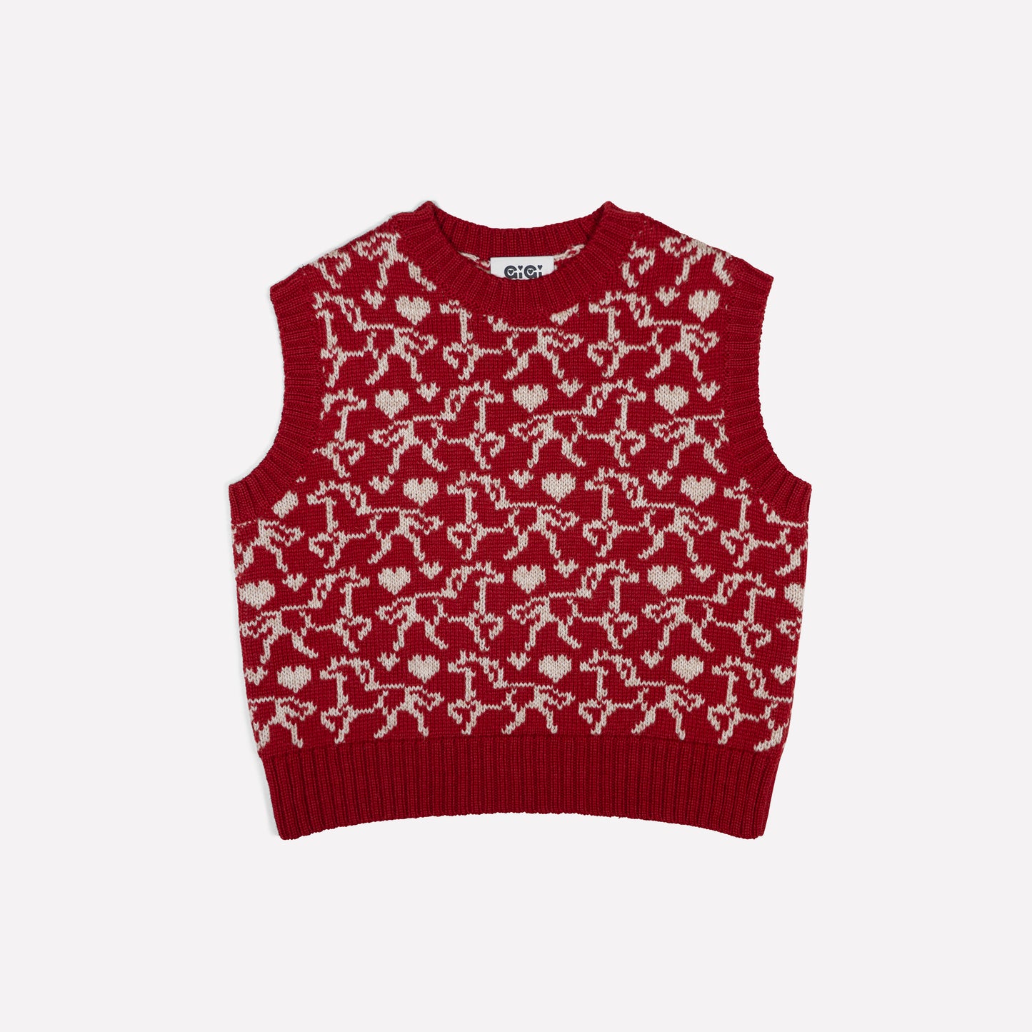 Gallop Jaquard Vest in Red