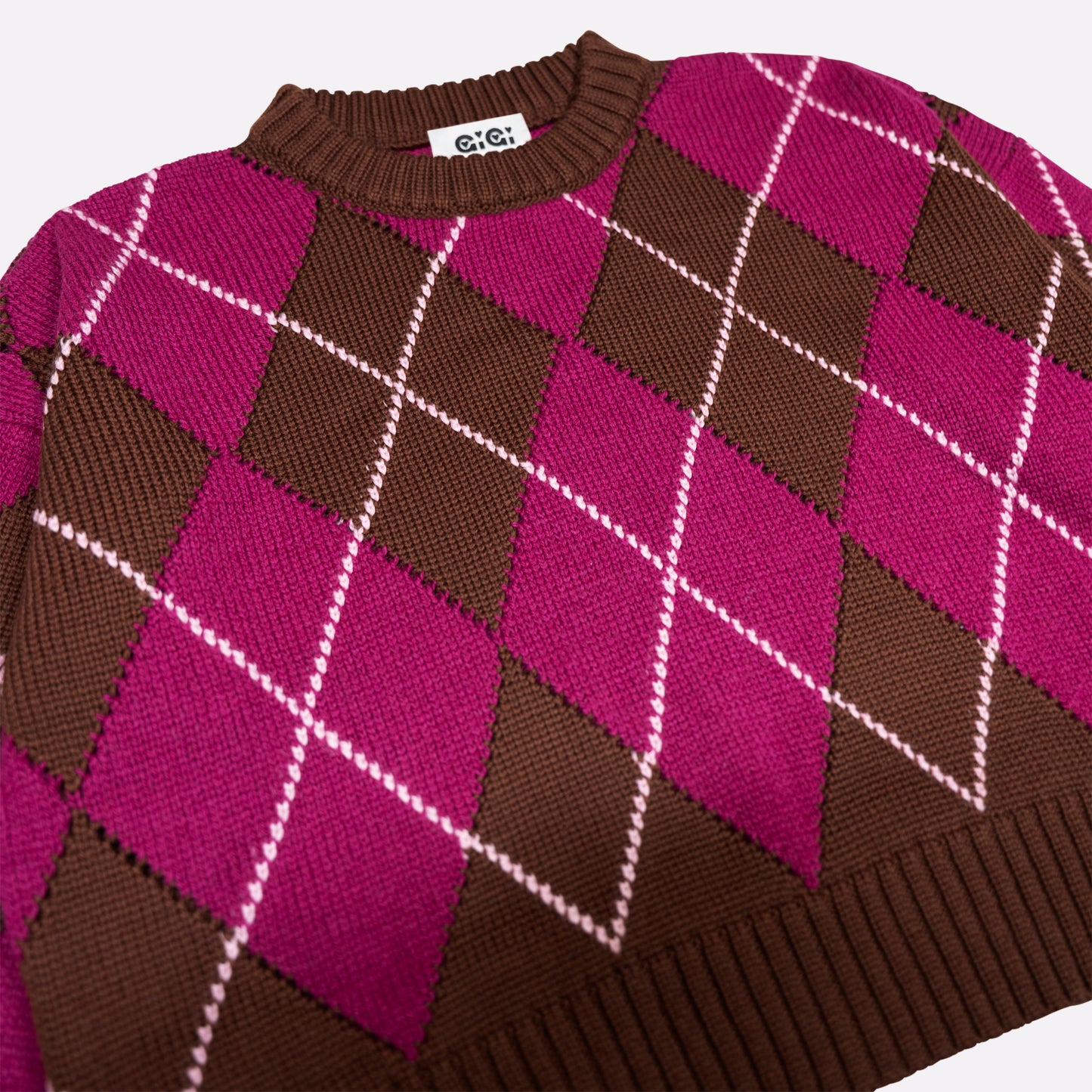 Annie Argyle Sweater in Brown Magenta