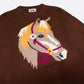 Cheval Intarsia Sweater in Brown Multi