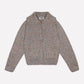 Goldie Zip Cardigan in Beige Multi Lurex