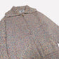 Goldie Zip Cardigan in Beige Multi Lurex