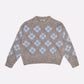 Flower Power Sweater in Beige Multi Lurex & Light Blue