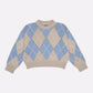 Annie Argyle Sweater in Beige & Light Blue
