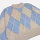 Annie Argyle Sweater in Beige & Light Blue