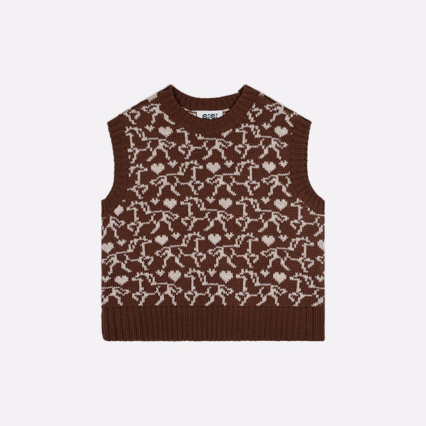 Gallop Jaquard Vest in Brown