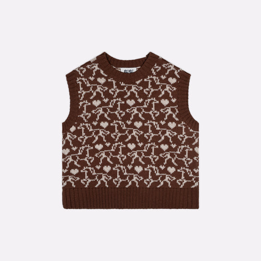 Gallop Jaquard Vest in Brown