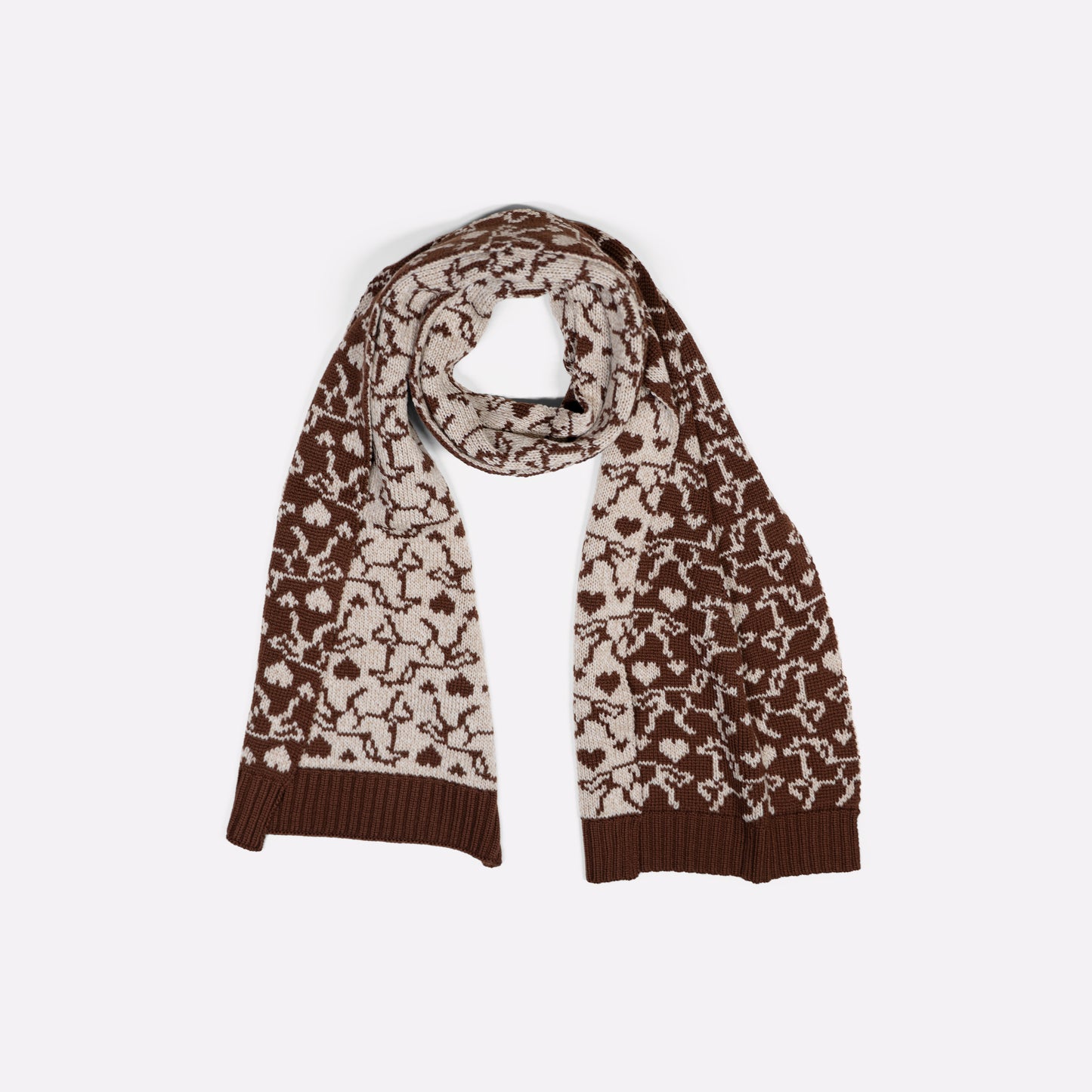 Gallop Jacquard Scarf in Brown