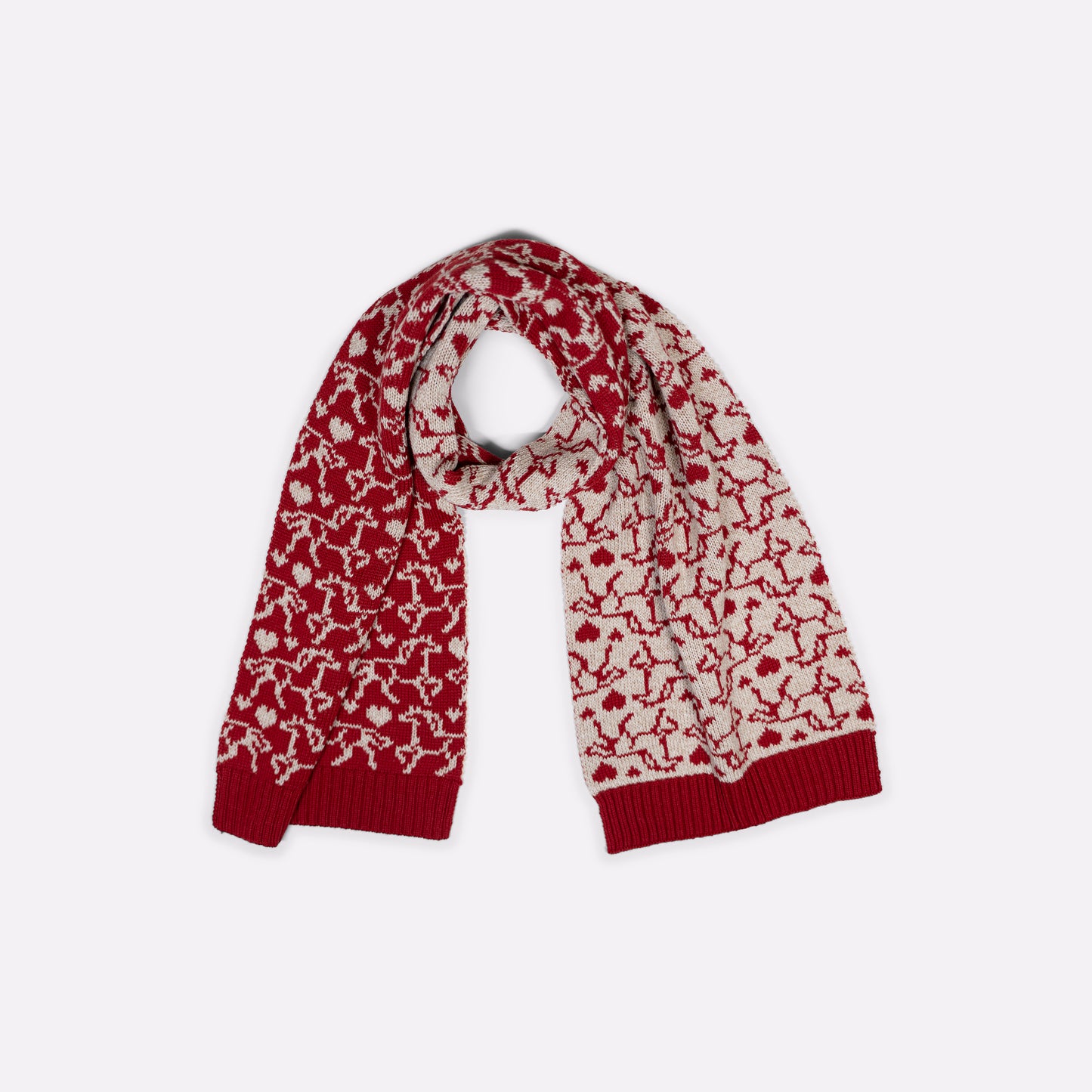 Gallop Jacquard Scarf in Red