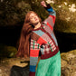 Patchwork Cardigan in Burgundy Multi