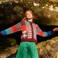 Patchwork Cardigan in Burgundy Multi