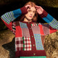 Patchwork Cardigan in Burgundy Multi