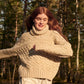 Cable Sweater in Beige Marl