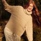Cable Sweater in Beige Marl
