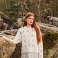 Open Cable Sweater in Ivory