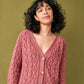 Cable Cardigan in Dark Rose GiGi + Ophelia & Indigo
