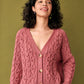 Cable Cardigan in Dark Rose GiGi + Ophelia & Indigo