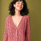 Cable Cardigan in Dark Rose GiGi + Ophelia & Indigo