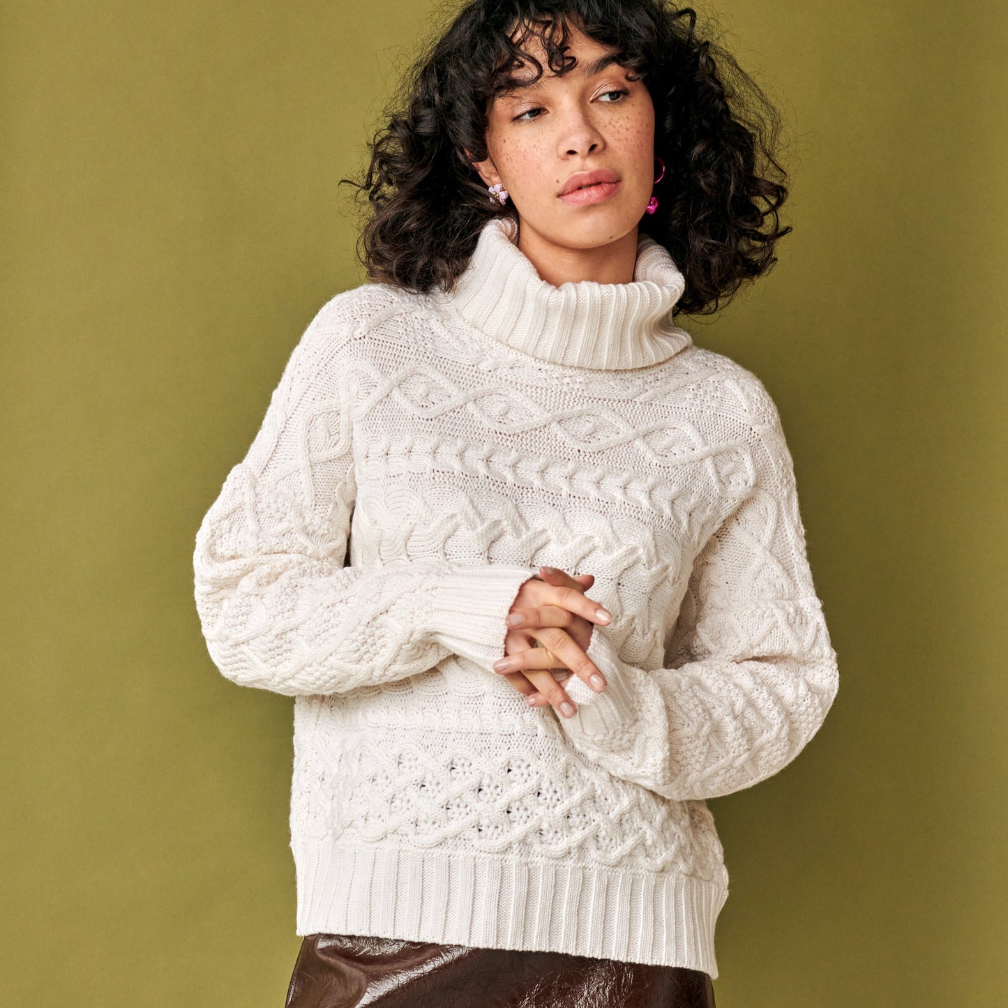 Cable Sweater in Ivory