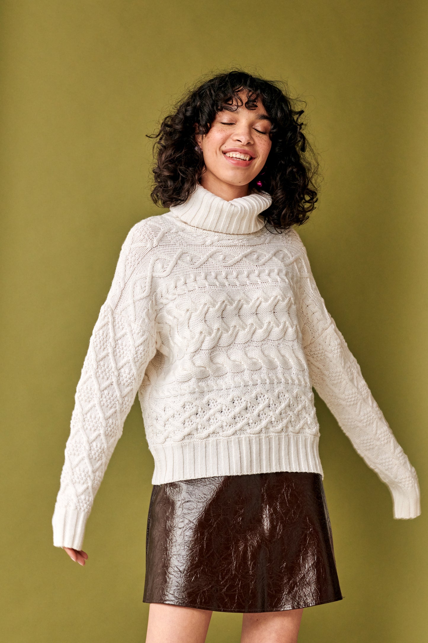 Cable Sweater in Ivory