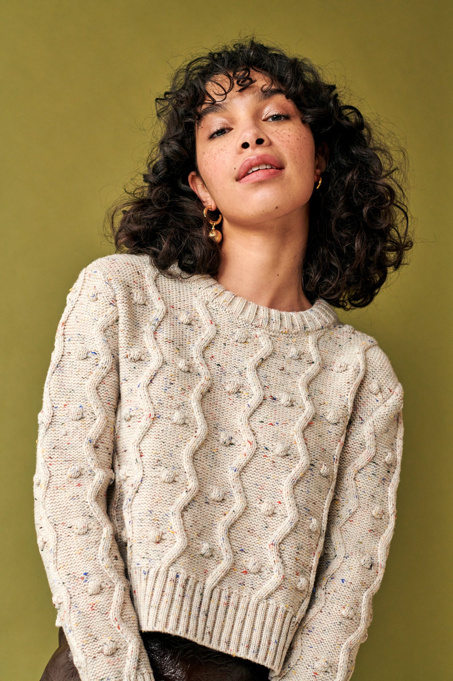 Bubble Sweater in Natural Speckle