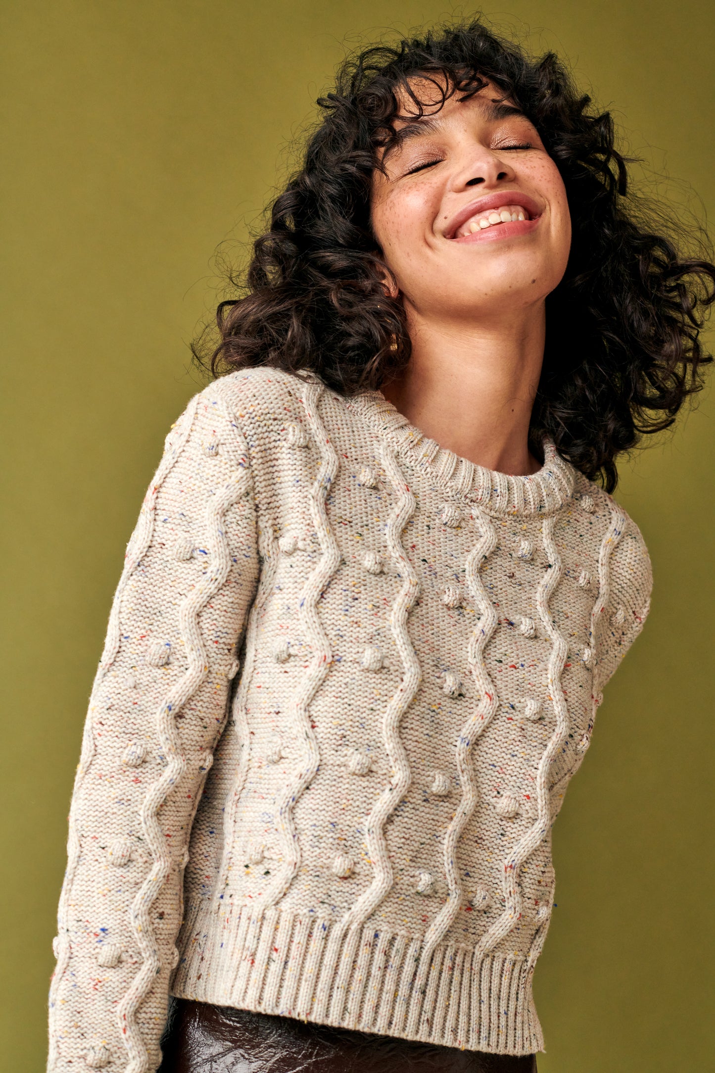 Bubble Sweater in Natural Speckle